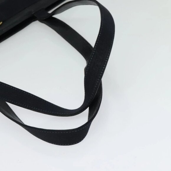 Salvatore Ferragamo Tote Bag Leather Embossed Navy Gold Auth - Picture 5 of 16